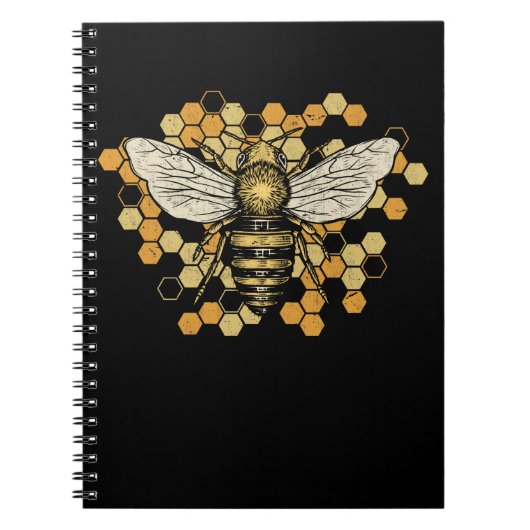 Carnet Bete Bee Honeycomb Nature Beekeeper Art (Devant)