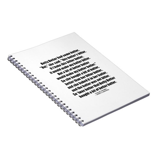 Carnet Betty Botter Better Butter (Côté Droit)