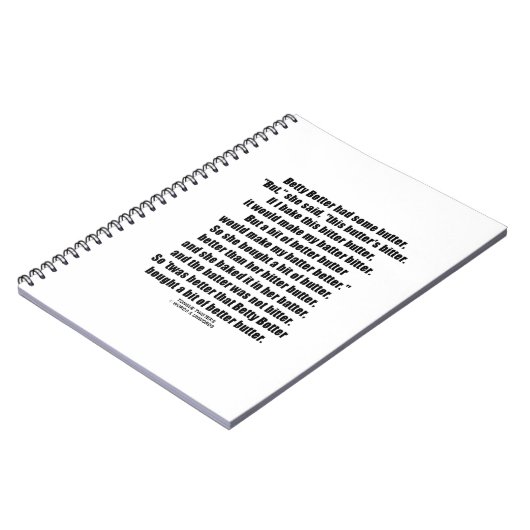 Carnet Betty Botter Better Butter (Côté gauche)