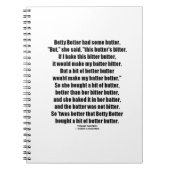 Carnet Betty Botter Better Butter (Devant)