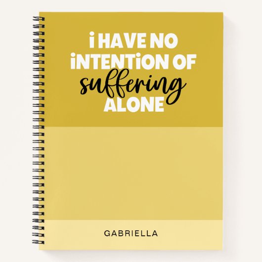 Carnet Beurre de citation amusant Souffre Jaune seul bloc (Devant)