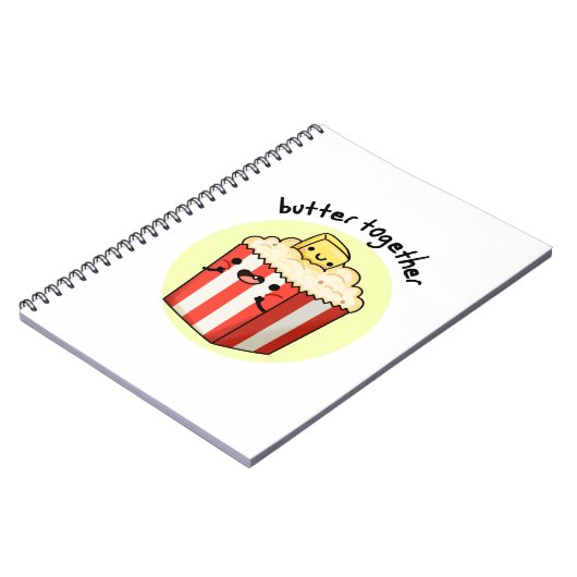 Carnet Beurre Ensemble Funny Beurre Popcorn Pun (Côté gauche)