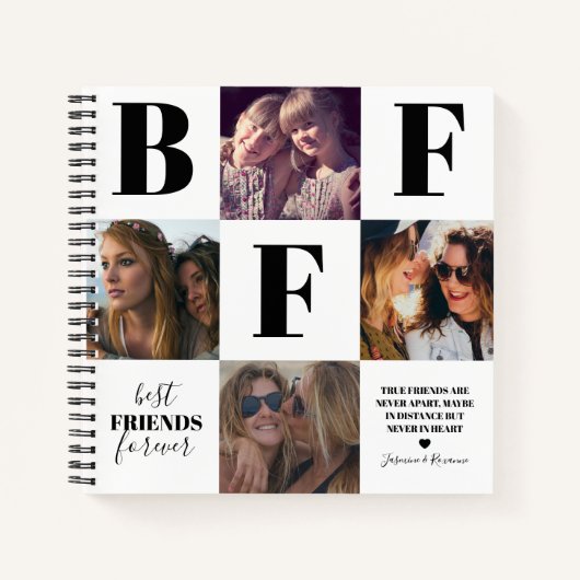 Carnet BFF Besties Photo Collage noir (Devant)