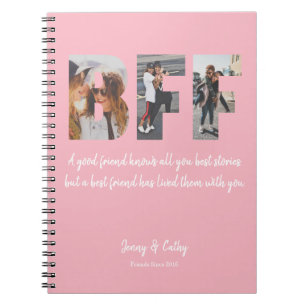 Carnet BFF Photo Collage Meilleur Ami Pour Toujours Rose 
