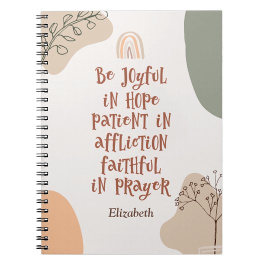 Carnet Bible chrétienne Boho moderne Verse Art Abstrait (Devant)