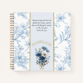 Carnet Bible Florale Blanche Moderne Verse Nom personnali (Devant)