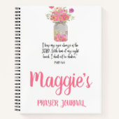 Carnet Bible florale rose personnalisée Verse spirale (Devant)