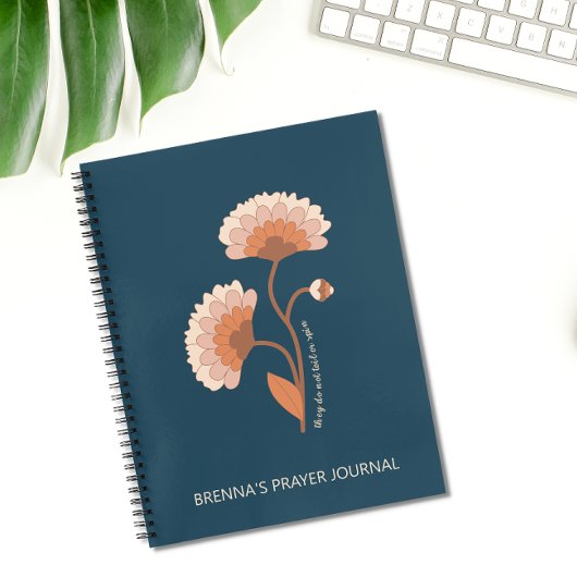 Carnet Bible personnalisée Verse rétro Floral chrétien