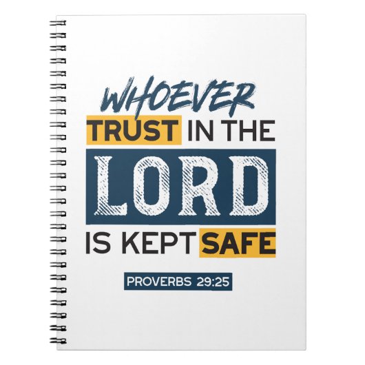 Carnet Bible Quote Art - Proverbs 29:25 Trust in God (Devant)
