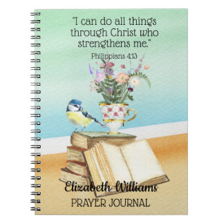 Carnet Bible Verse Citation Aquarelle Floral Oiseaux Livr