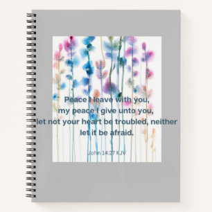 Carnet Bible verse confort fleurs vives dans l'eau couleu