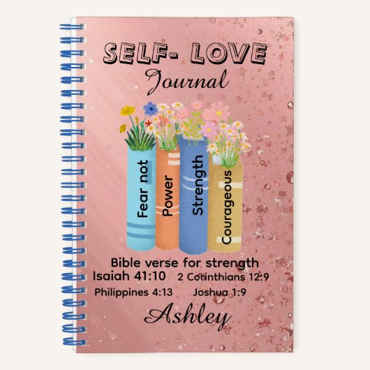 Carnet Bible verse of strength , Floral Book Christian  (Recto)