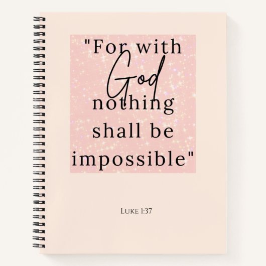 Carnet Bible verset luke 1:37 bloc-notes en spirale (Devant)
