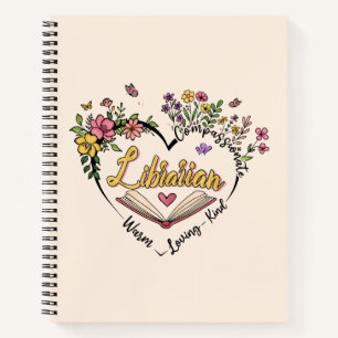 Carnet Bibliothécaire compatissante - Floral Heart Design