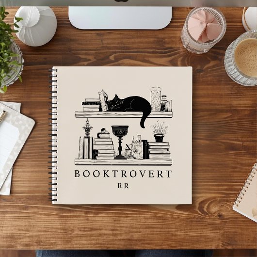 Carnet Bibliothèque Cozy Bookcase Booktrovert Monogramme