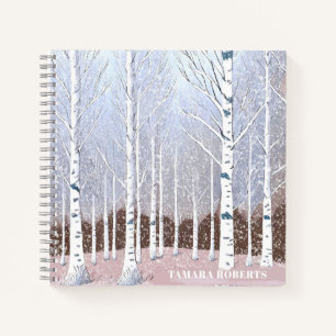 Carnet Bibouleau neigeux Noël Dusty Blue ID1003