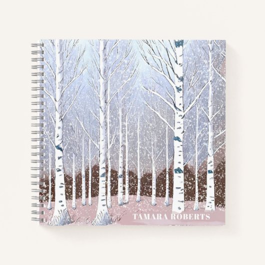 Carnet Bibouleau neigeux Noël Dusty Blue ID1003 (Devant)