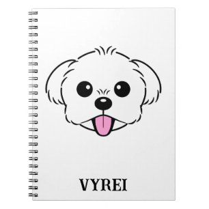 Carnet Bichon blanc mignon Frise Chien Stick Sortie