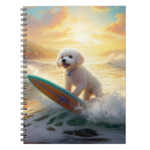 Carnet Bichon Frise Beach Plage Surf Peinture