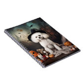 Carnet Bichon Frise Citrouilles Halloween effrayant (Côté Droit)