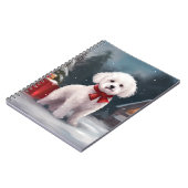 Carnet Bichon Frise Dog à Noël de neige (Côté gauche)