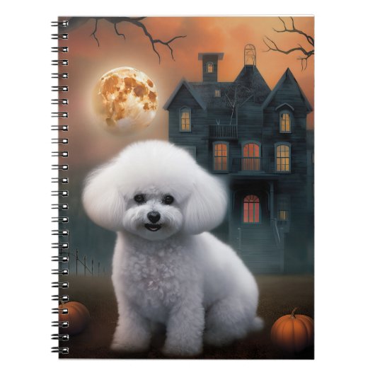 Carnet Bichon Frise Halloween Effrayant (Devant)