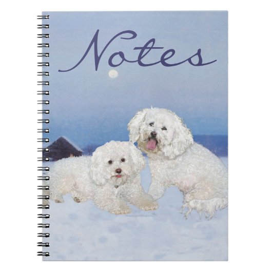 Carnet Bichon Frise Soir de Décembre (Devant)
