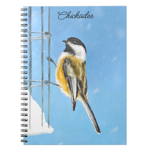 Carnet Bickadee sur la peinture d'alimentation - Oiseaux (Devant)