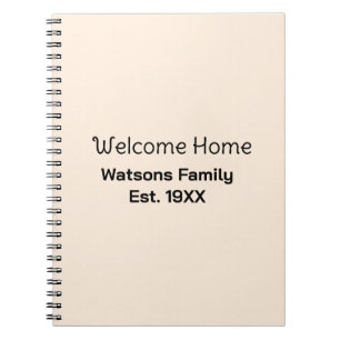 Carnet Bienvenue à la maison nom de famille année de créa