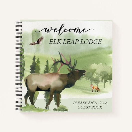 Carnet Bienvenue Aquarelle Elk Cabine Home Location (Devant)