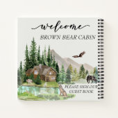 Carnet Bienvenue Aquarelle Forêt Cabine Accueil Location (Dos)