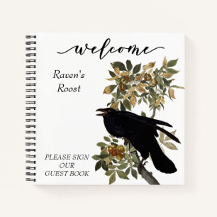 Carnet Bienvenue Vintage Raven Bird STR Rental Guest Book