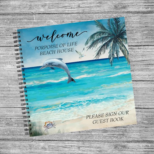 Carnet Bienvenue Watercolor Beach House Dauphin Invité