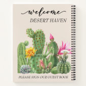Carnet Bienvenue Watercolor Desert Cactus Location vacanc (Dos)