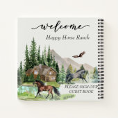 Carnet Bienvenue Watercolor Forest Cabine Horse (Dos)