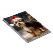 Carnet Biewer Terrier Chien dans Noël de neige (Côté Droit)