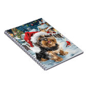Carnet Biewer Terrier Chien Winter Wonderland Noël Joie (Côté Droit)