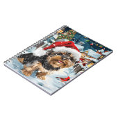 Carnet Biewer Terrier Chien Winter Wonderland Noël Joie (Côté gauche)