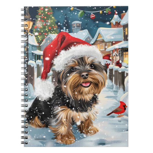 Carnet Biewer Terrier Chien Winter Wonderland Noël Joie (Devant)