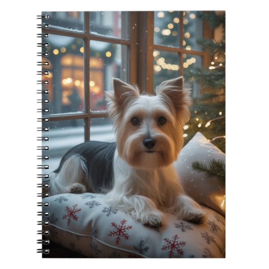 Carnet Biewer Terrier With Christmas Lights Holiday (Devant)