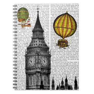 Carnet Big Ben et ballons à air chauds vintages