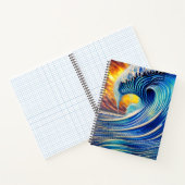 Carnet Big Blue Ocean Wave sur Sunset Sky (Intérieur)