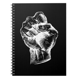 Carnet Big White Linocut-style Fist Illustration