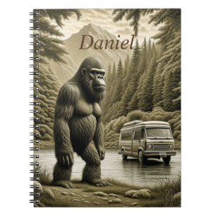 Carnet Bigfoot et caravane personnalisés vintage 
