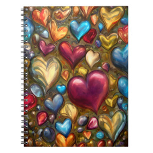 Carnet Bijou coloré blanc Coeur tonique Imprimer