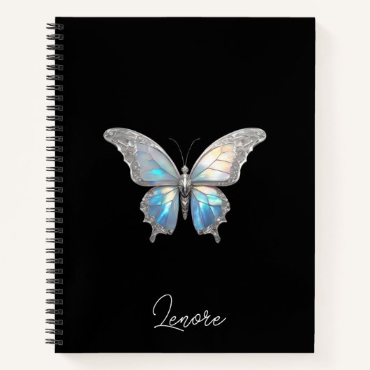 Carnet Bijoux papillon Opale et argent (Devant)