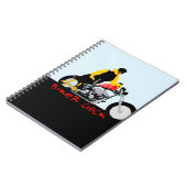 Carnet BIKER CHICK assise sur sa moto (Côté gauche)