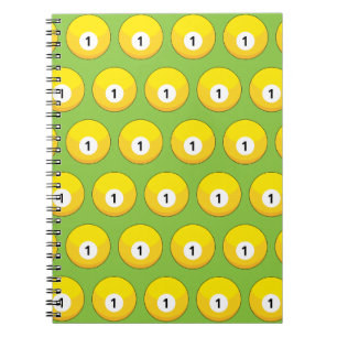 Carnet Billard jaune numéro un Motif