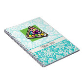 Carnet Billards turquoises de damassé (Côté Droit)