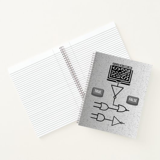 Carnet Binary Logic Spiral Notebook – Modern Design (Intérieur)